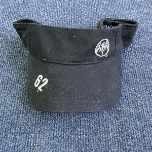Y2K Bacardi Hat Visor Strap Back Mens One Size Black Bat Logo 62 Rum Bar Promo